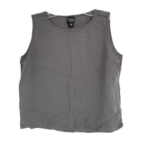 Eileen Fisher Gray Silk Tank Top | Size SP Petite - Picture 1 of 6